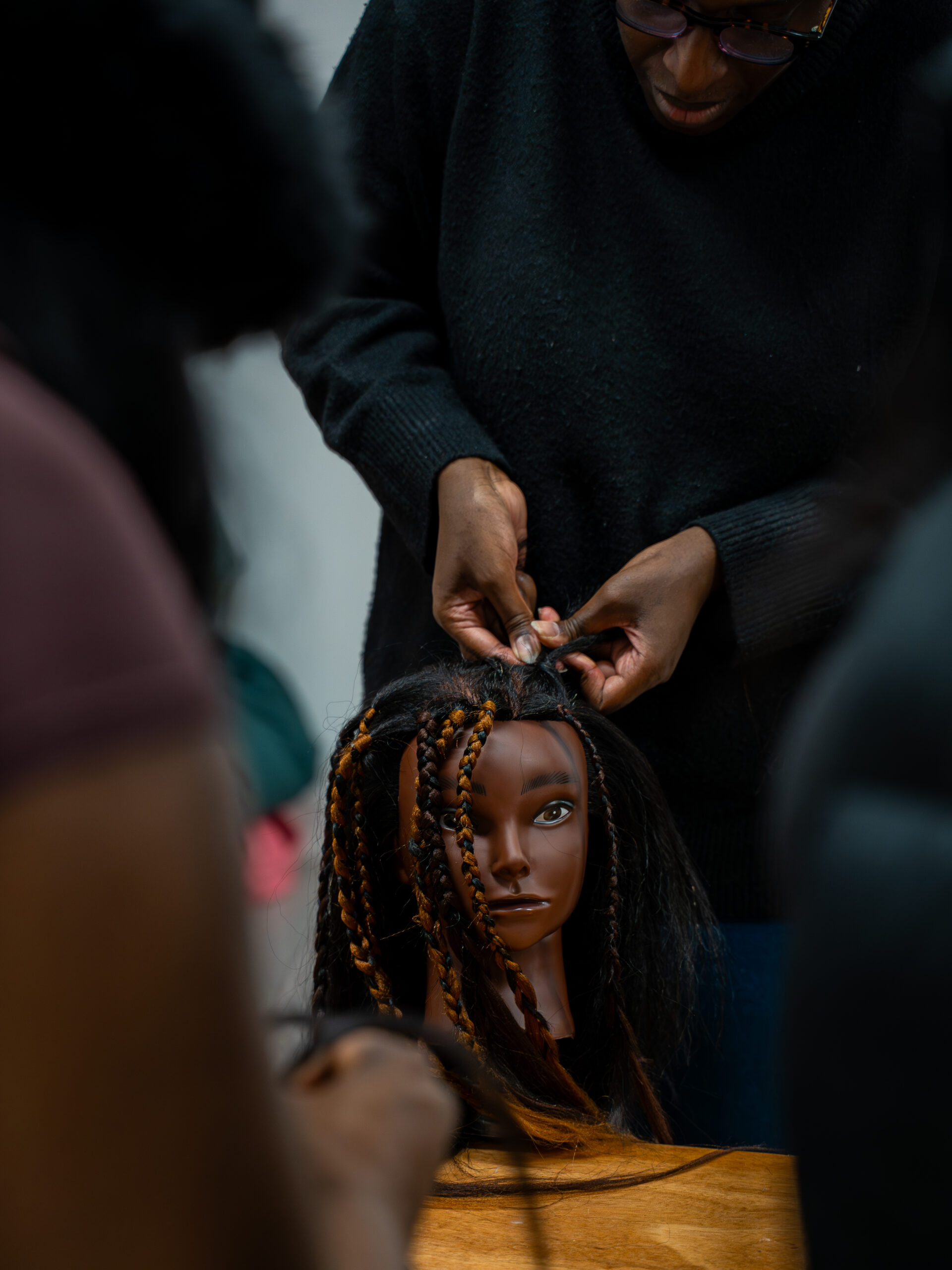 Professional Training Mannequin Head + Table Clamp Stand (Afro Texture)